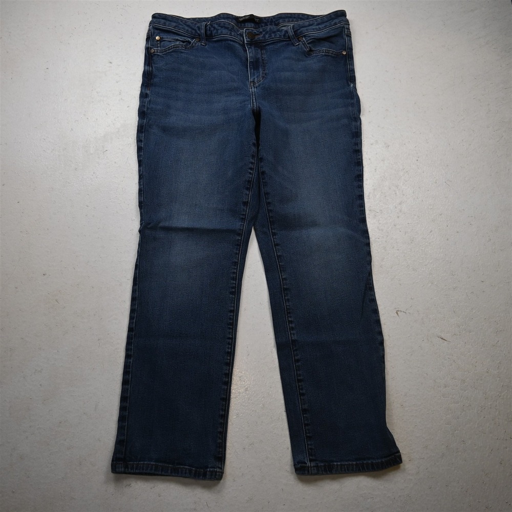 Simply Vera Wang 16 High Rise Straight Medium Stretch Denim Womens Jeans